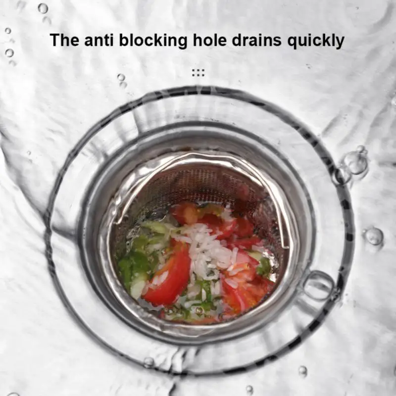 

Kitchen Sink Drain Filter Mesh Metal Floor Drain Food Slag Stopper Plug Shower Bathtub Hair Catcher Deodorant Drain Cleaner Tool