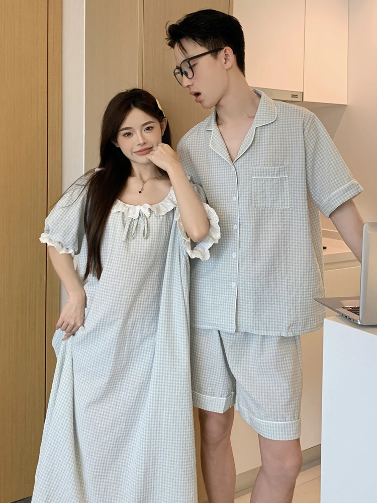 Милая принцесса Sle лоскутная кружевная клетчатая пижама с короткими рукавами для