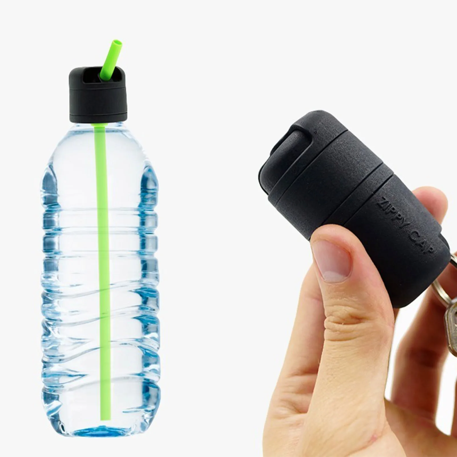 

1PCS Beverage Straw Standard Bottles Straw Reusable Straw with Built-in Twist Spill Proof Cap Germ-free Air-tight Leak-proof