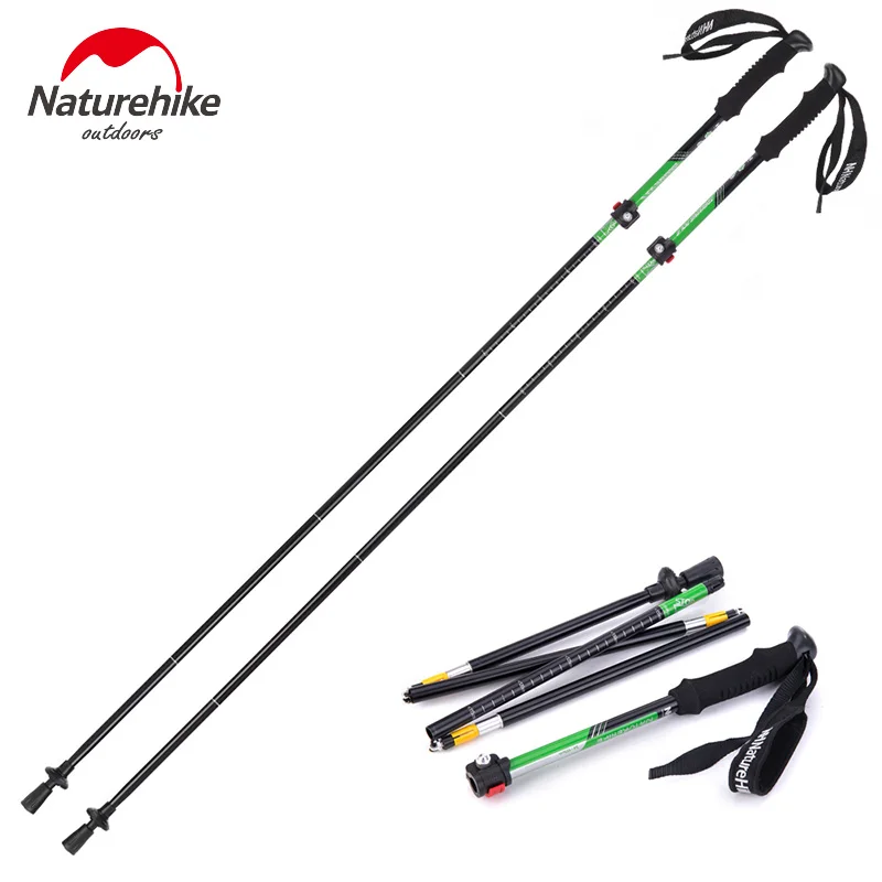 

Naturehike 34-135cm Aluminum 5 Section Flexible Adjusts Alpenstock Tungsten Steel Tip Walking Stick Hiking Trekking Pole 280g