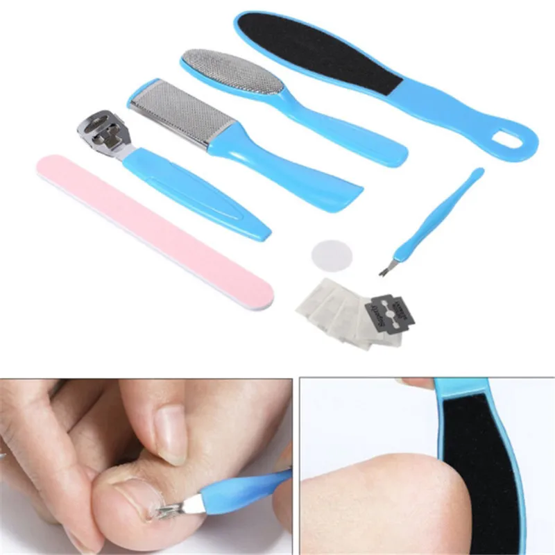 

8PCS Manicure Foot Care File Set Dead Hard Skin Callus Remover Scraper Pedicure Rasp Tools Feet Care Tool Kit Stainless tool