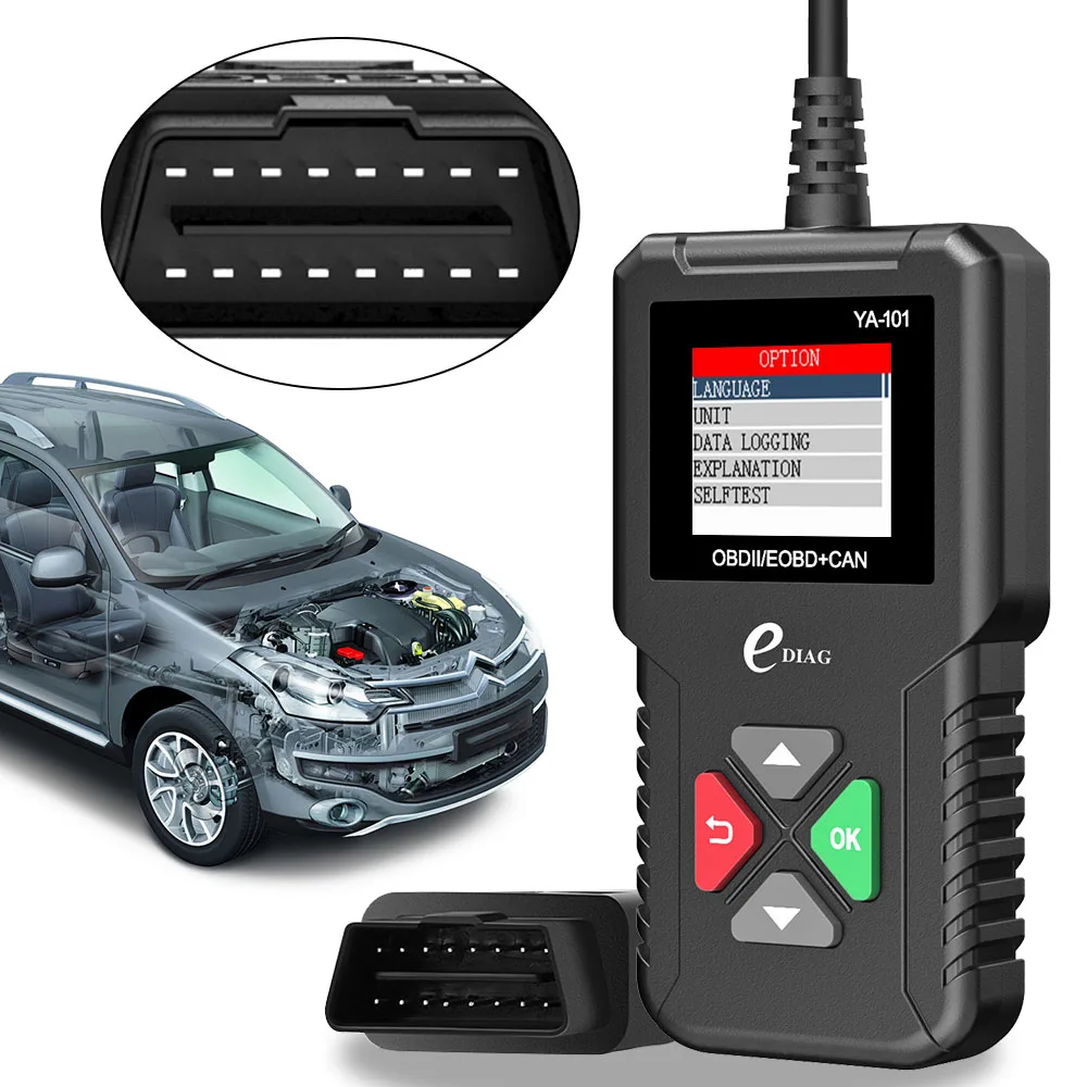 Цифровой дисплей считыватель кодов OBD2 многоязычный код неисправности четкие