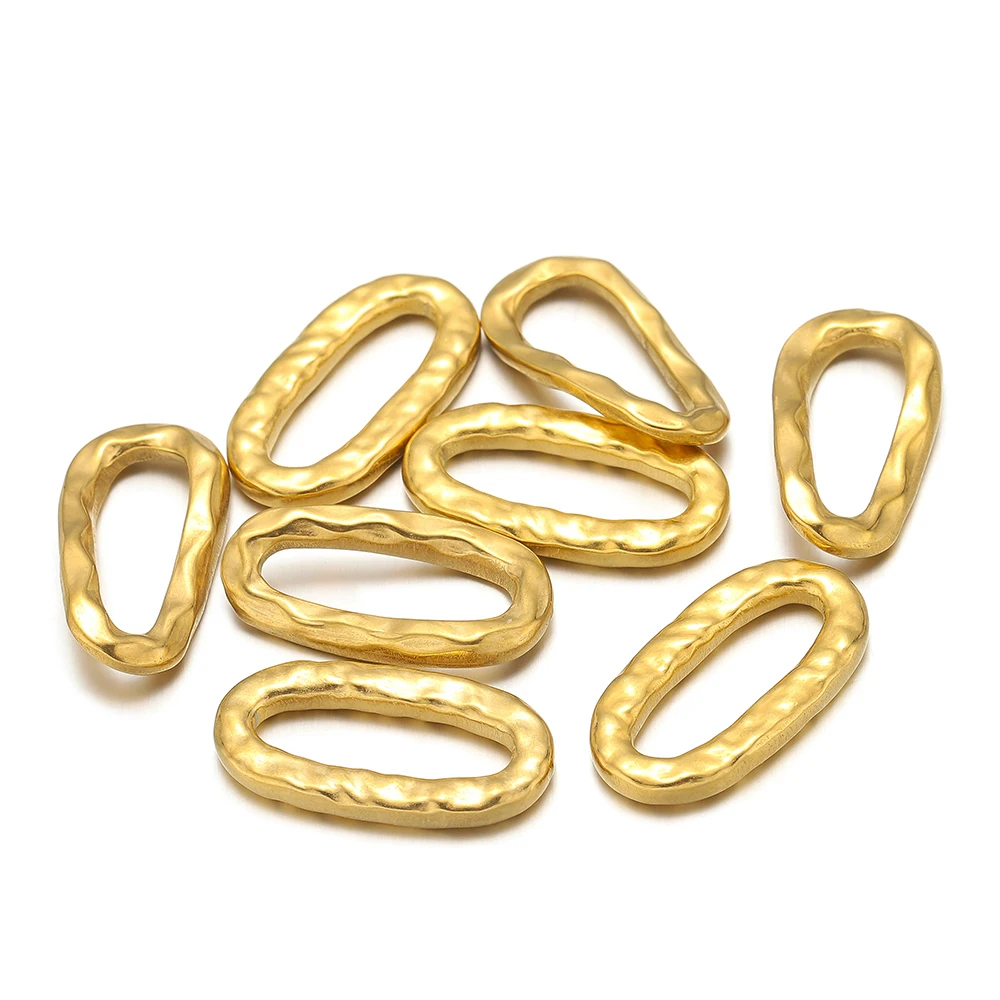 

5pcs Gold Color Stainless Steel Twisted Oval Pendant Charms for DIY Jewelry Making Findings Necklace Earring Accessories Making