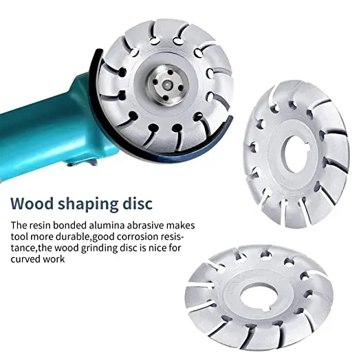 4PCS Angle Grinding Wheel 6 Teeth Wood Turbo Carving Disc Grinder Chain Disc in 22 Teeth Wood Polishing Shaping Disc Woodworking enlarge