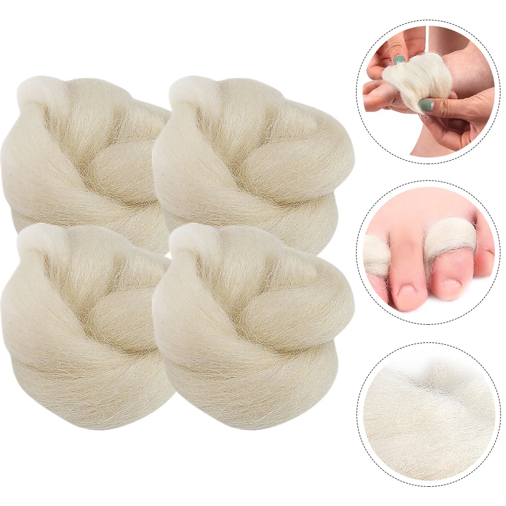 

4 Pcs Wool Toe Pads Supply Anti-wear Separator Convenient Splitter Nail Polish Remover Fruit Supple Practical Man Paint
