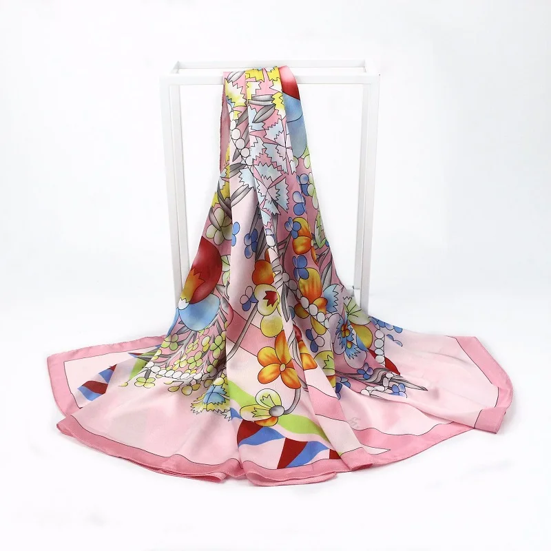 Лидер продаж квадратные шелковые шарфы 90*90 см Женская шаль Женский шифоновый
