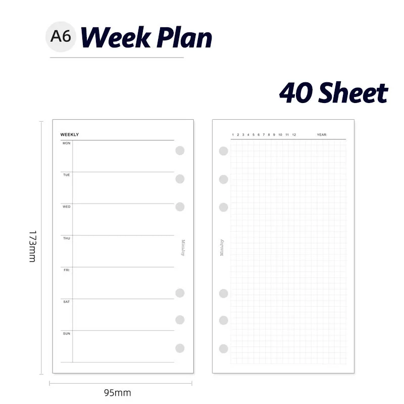 

Бумага для блокнота Fromthenon еженедельный план A6A7