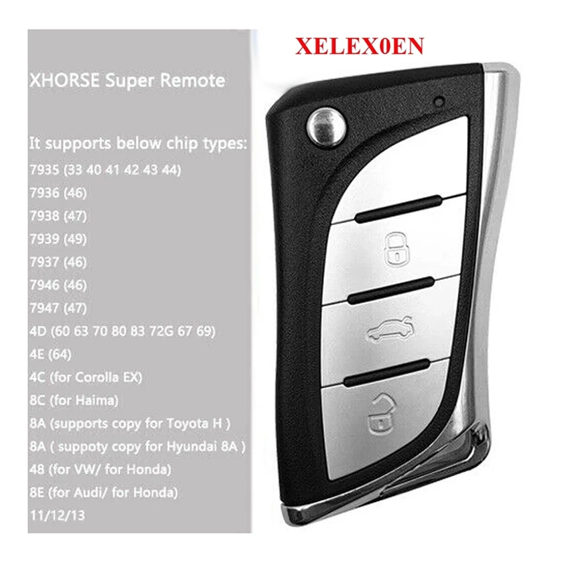Брелок для автомобильного ключа Xhorse XELEX0EN дистанционный смарт-брелок с 3 кнопками