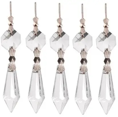 Camal 5 шт. 38 мм Подвески капельки галстук-бабочка булавки Хрустальная люстра Призмы детали подвесные домашние украшения освещение аксессуары вечерние