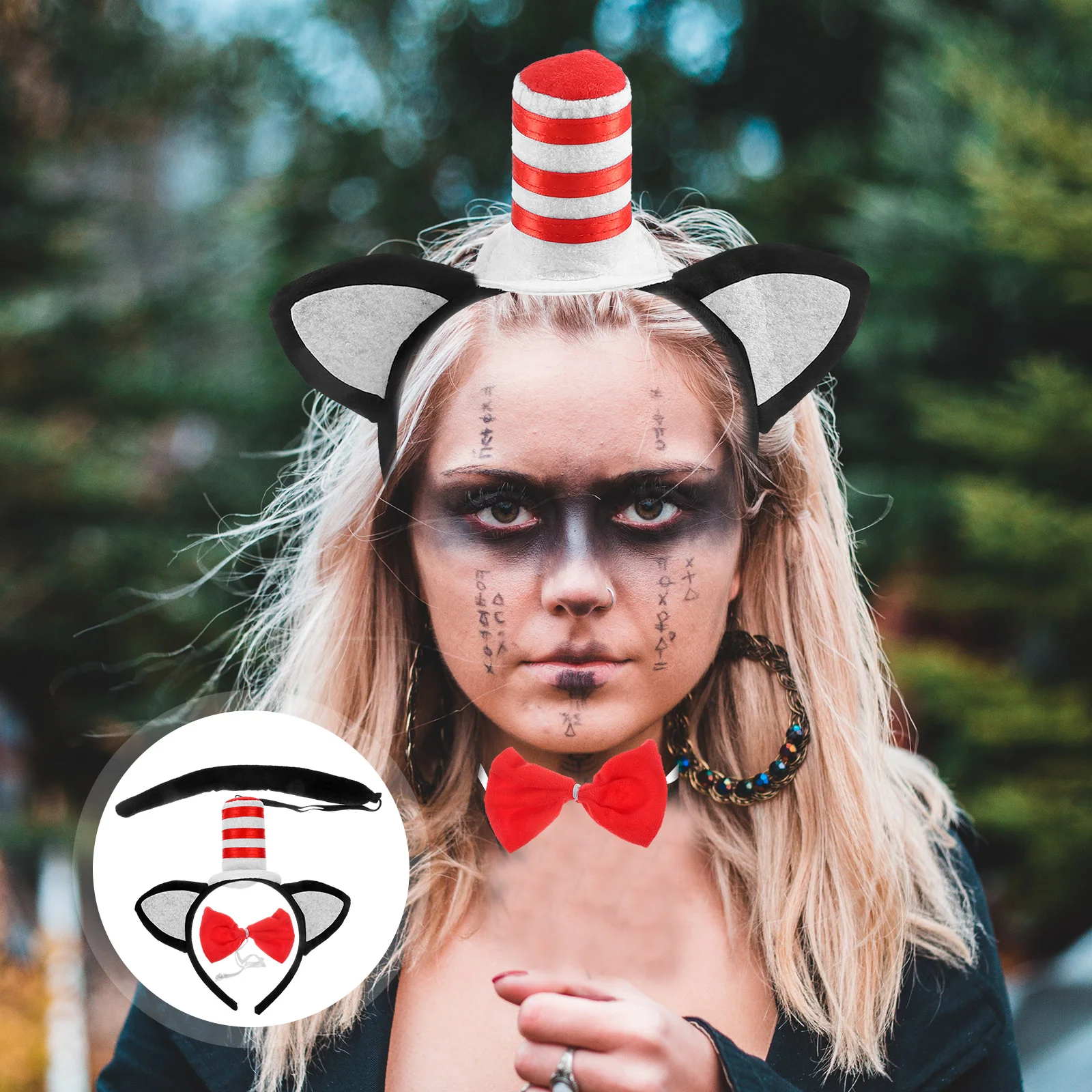 

Cat Ears Headband Animals Costume Hat Bands Tail Headgear Stage Performance Props