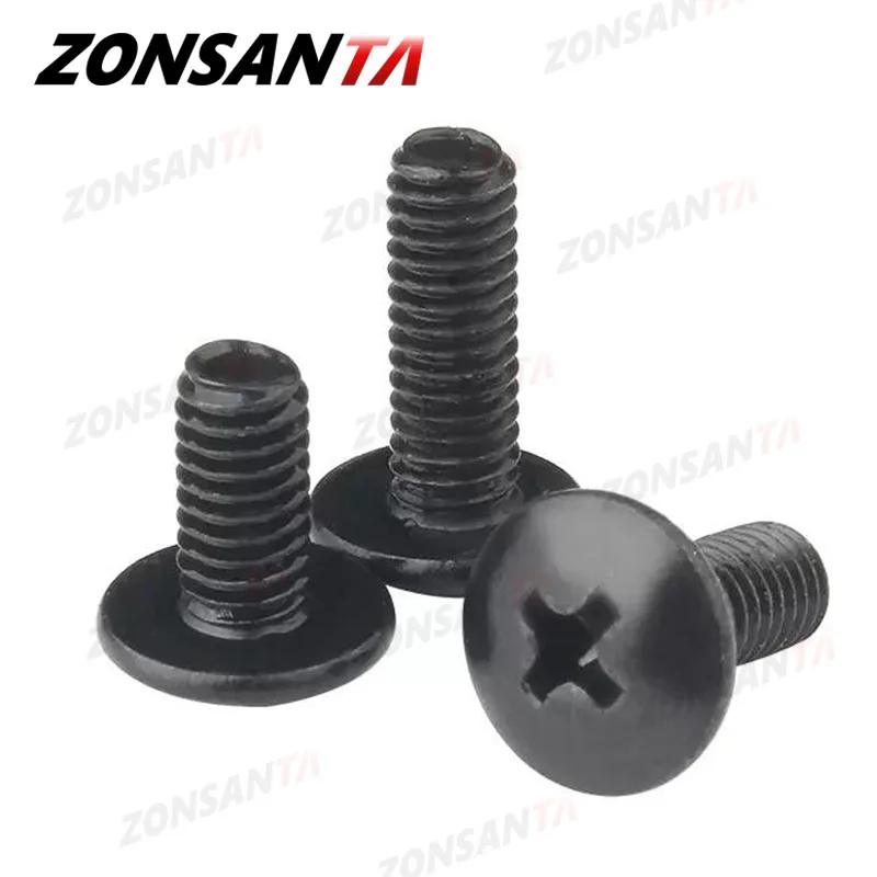 

10 шт. ТМ винты M2 M2.5 M3 M3.5 M4 M5 M6 крестовые винты из углеродистой стали с черным покрытием