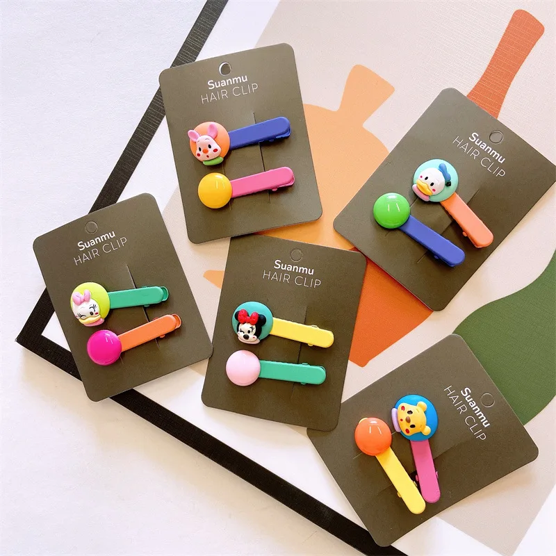 

2Pcs/set Vintage Children Hair Clips Resin Cartoon Duckbill Clip Hairpins for Girls Barrettes Hair Grips Kids Hair Accessories