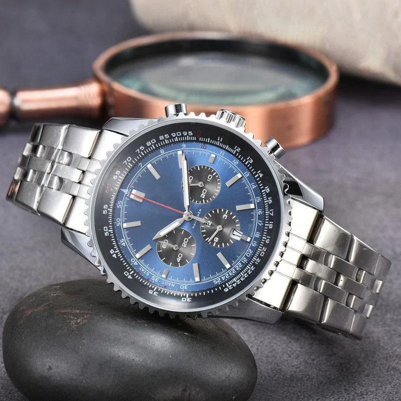 

New Mens Watches 46mm diameter All Dial Work Quartz Watch 1884 Top Luxury Brand Chronograph Clock Steel Belt Men Fashion