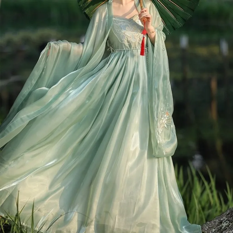 

Элегантная женская рубашка в китайском стиле ханьфу династии Тан, женская рубашка, вышитый старинный костюм, повседневные Элегантные женские платья феи