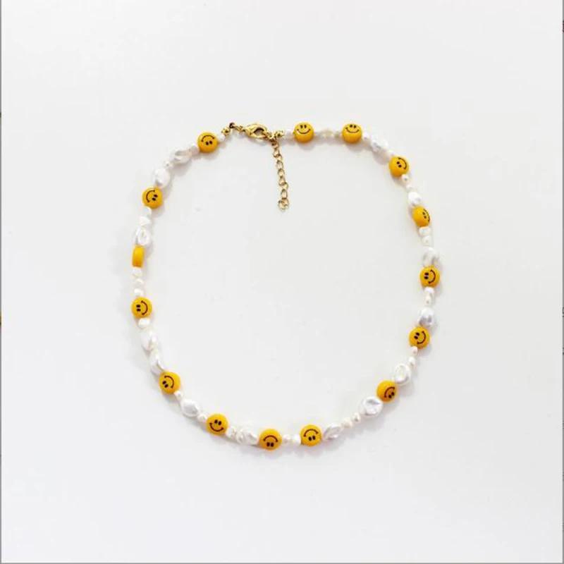 

Новинка 2022, корейская мода, жемчужное ожерелье, женская мода, нишевой дизайн, жемчужное ожерелье с жемчугом и смайликом, ювелирные изделия д...