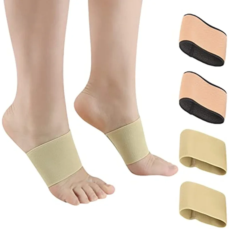 

4PC Copper Arch Support Bands Sleeves Plantar Fasciitis Braces Foot Care Compression Sleeve for Heel Spurs High Arch Pain Relief