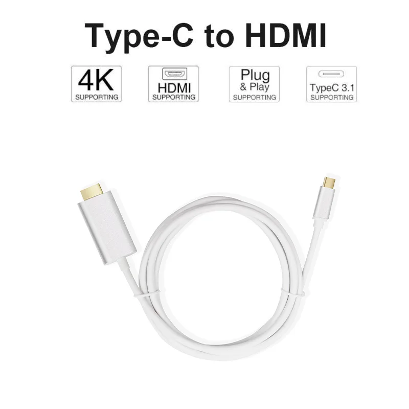 

1.8M USB C HDMI Cable Type C to HDMI for MacBook Samsung Galaxy S9/S8/Note 9 Huawei P20 Pro USB-C HDMI Adapter