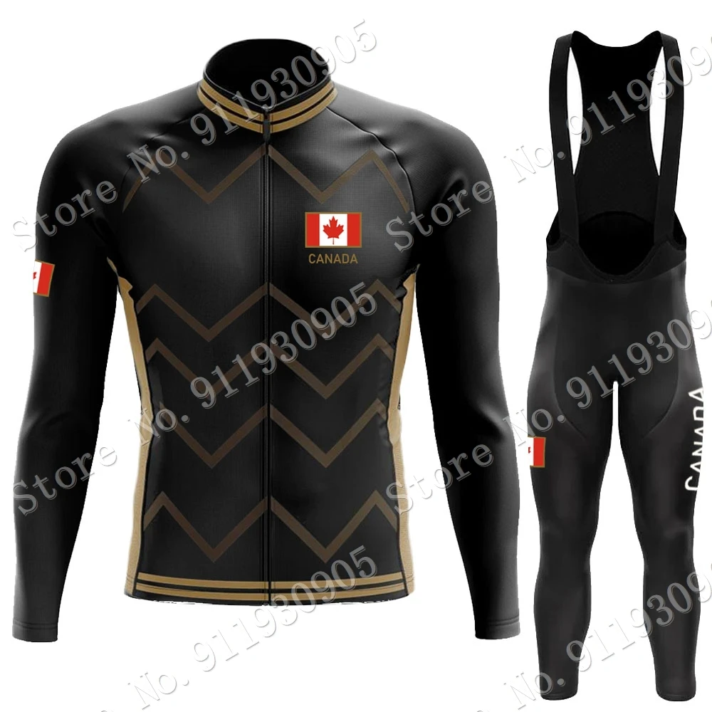 

Зима 2022, комплект одежды из Джерси для велоспорта национальной сборной Канады, мужская одежда с длинным рукавом, костюм для горного велосип...