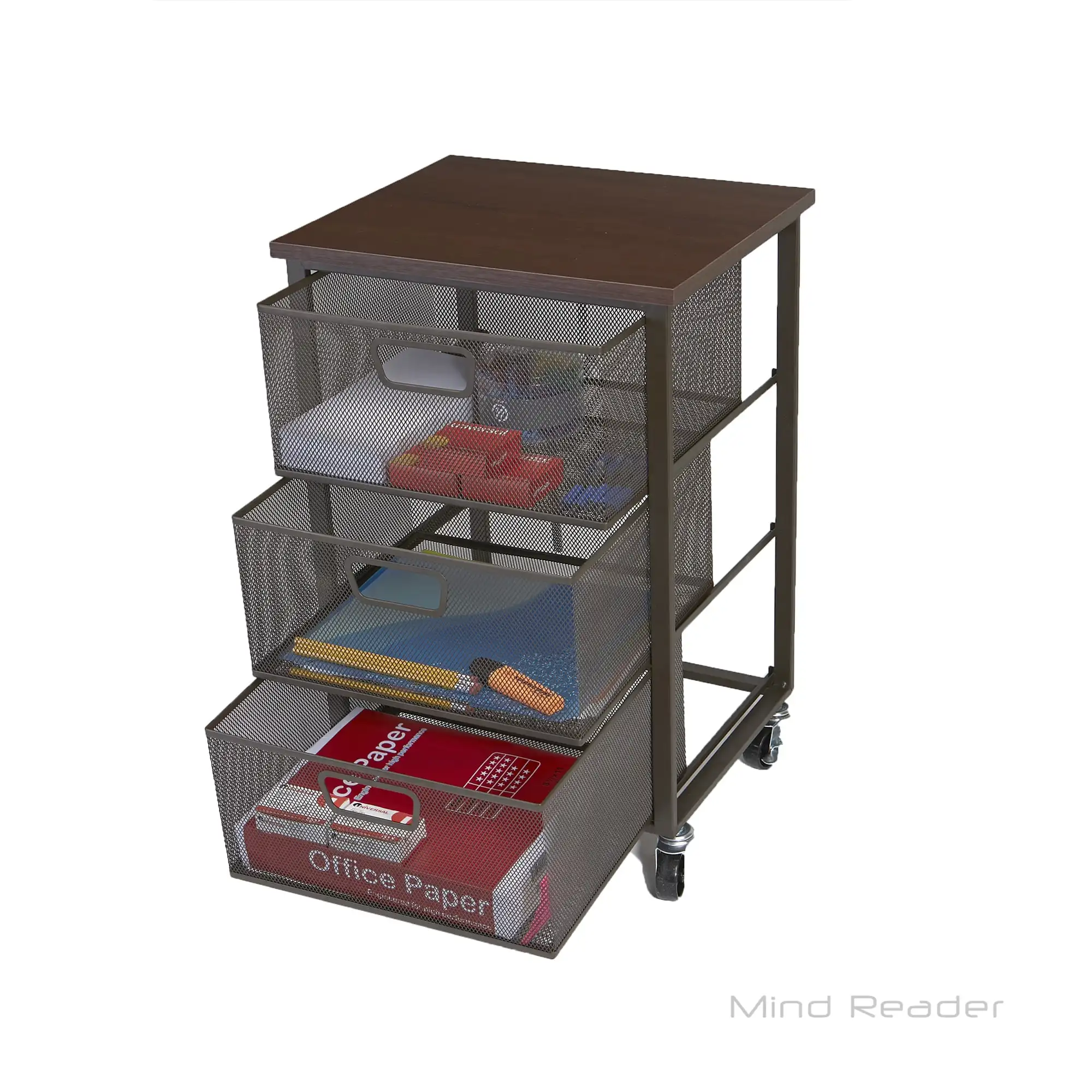 

Mind Reader 3 Mesh Drawer Mobile Office Storage Cart