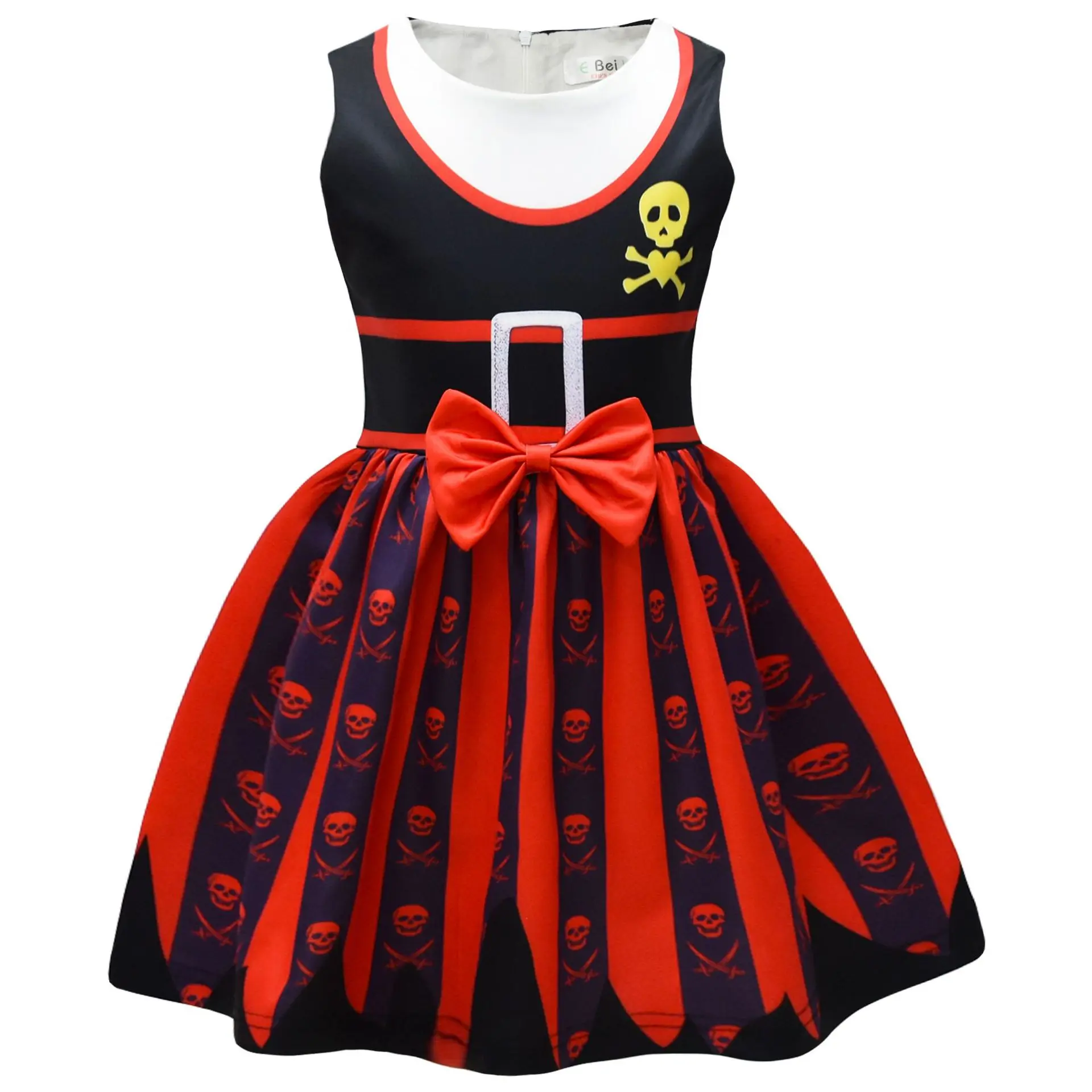 Женское платье без рукавов с принтом черепа