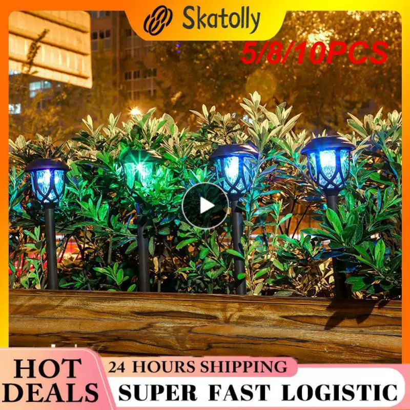 

5/8/10PCS White Solar Lawn Lamp IР65 Waterproof Solar Powered Garden Lighting Lamps Corrosion Resistance With Main Switch