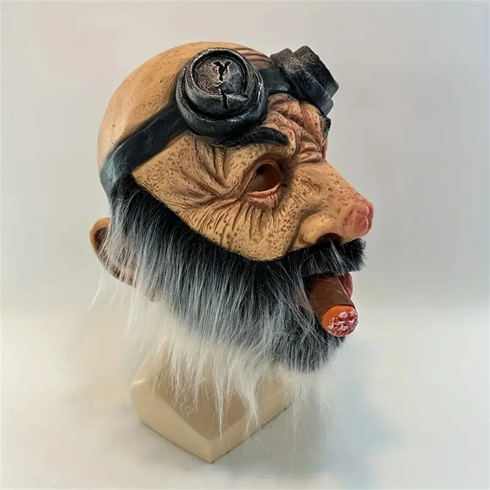 Парик для новинки на Хэллоуин маска пожилых набор курения лысая борода ужасная