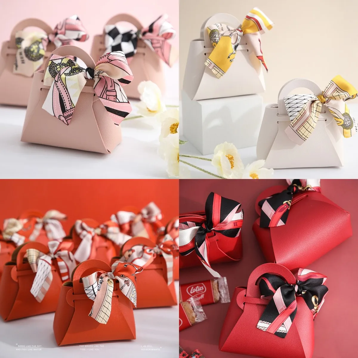 

1PCS Creative Leather Gifts Box With Ribbon Wedding Favors Candy Boxes For Birthday Party Supplies Chocolate Gift Box Package