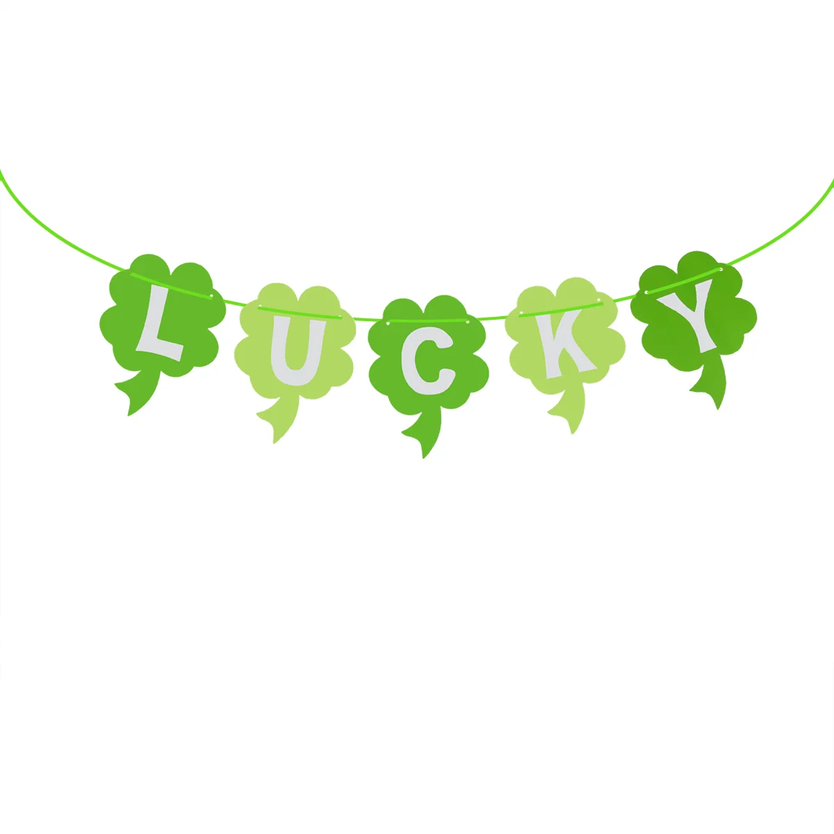 

3 Meters Green Shamrock Paper Banners Four Leaf Garland Decor St.Patrick Day Party and Parade Decorations