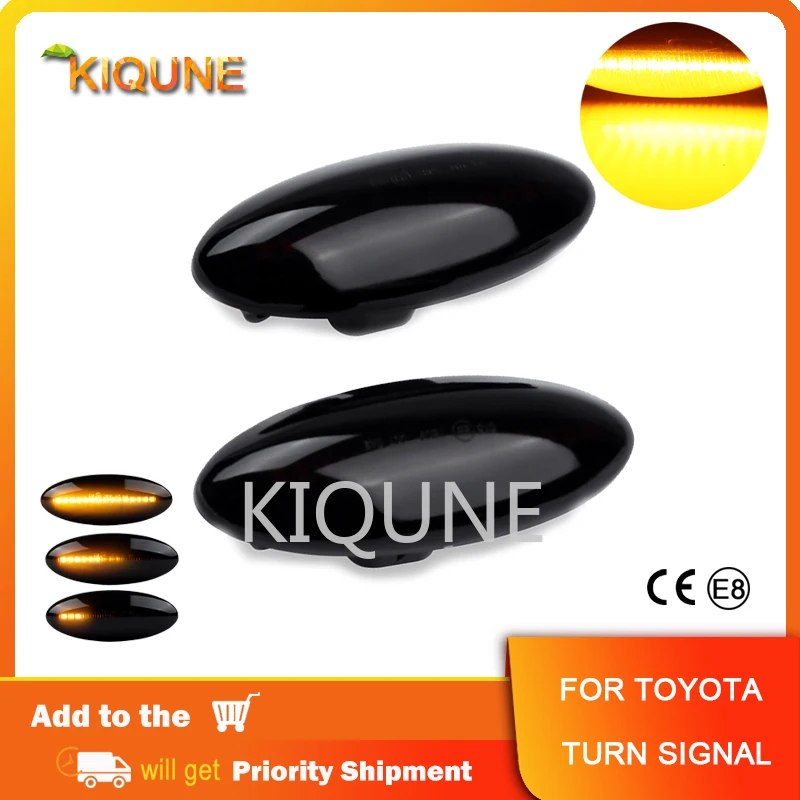 

2Pcs Car Dynamic Side Marker Lights For Toyota Yaris 2005-2011 Corolla Auris RAV4 Sequential Blinker Turn Signal Streamer Lamps