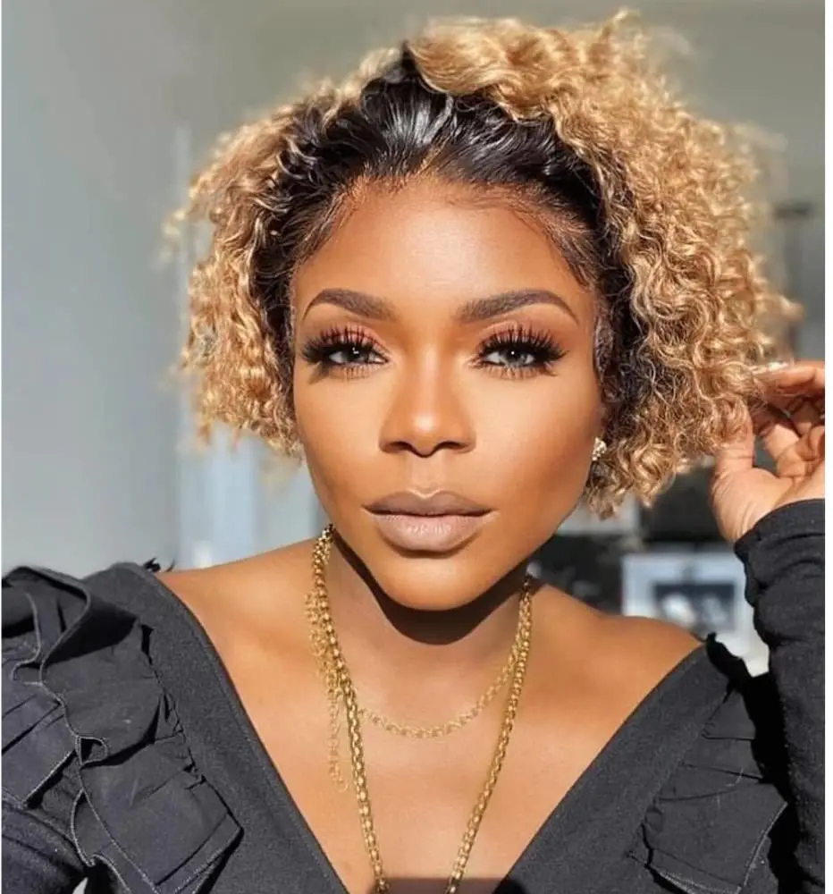 

13x1 Pixie Cut Curly Bob Wig Transparent Lace Wig 100% Human Hair Wigs Pre Plucked Bleached Knots Bling Remy Curly Hair Wigs