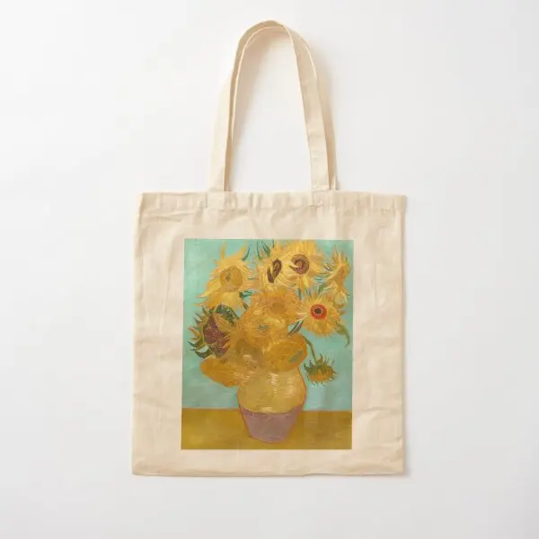 

Vase With Twelve Sunflowers By Vincent V Canvas Bag Fashion Designer Ladies Foldable Shopper Handbag Reusable Fabric Tote