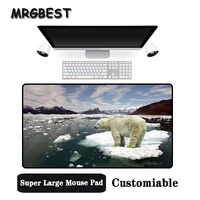 mrgbest big promotion large size multi size locked mouse pad polar bear and glacier animal pattern pc computer notebook desk mat