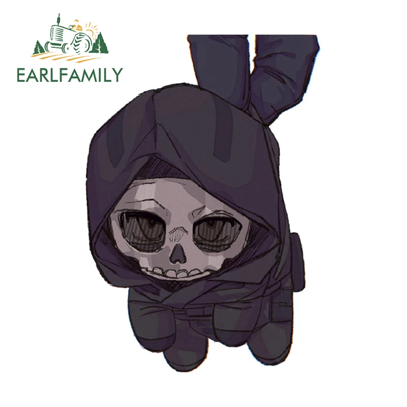 

EARLFAMILY 13 см X 9,1 см, наклейки на автомобиль с черепом, водостойкие индивидуальные аксессуары для лобового стекла