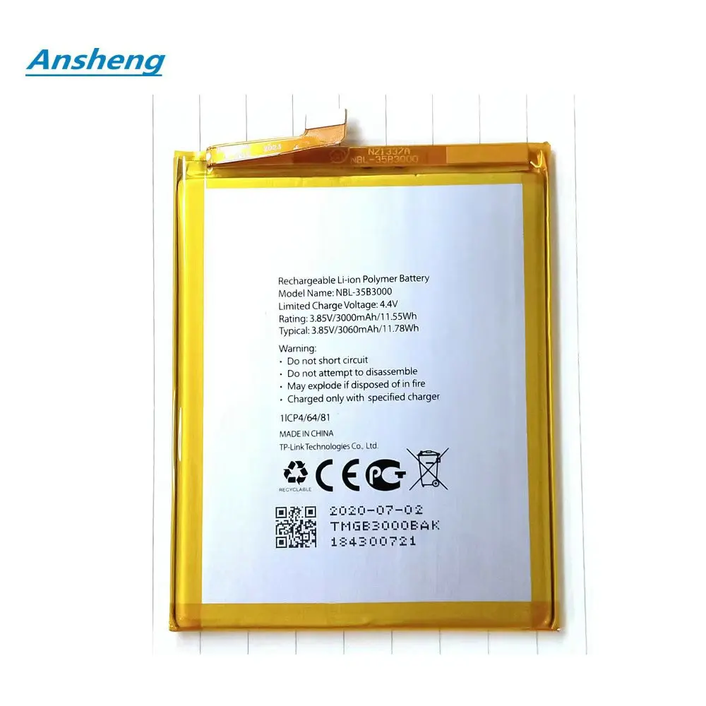 Фото High Quality 3000mAh NBL-35B3000 Battery For TP-link Neffos C7 TP910A TP910C Mobile Phone №1