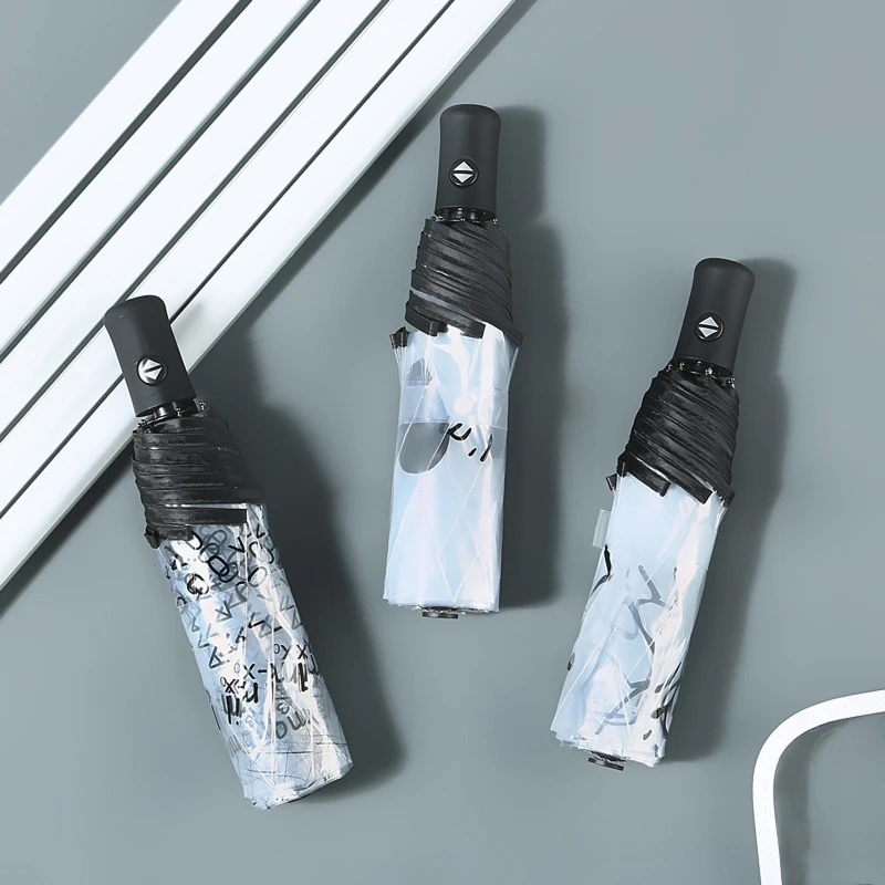 

Детский прозрачный зонт с защитой от ветра, автоматический, для пляжа, путешествий, тройной, складной, прочный