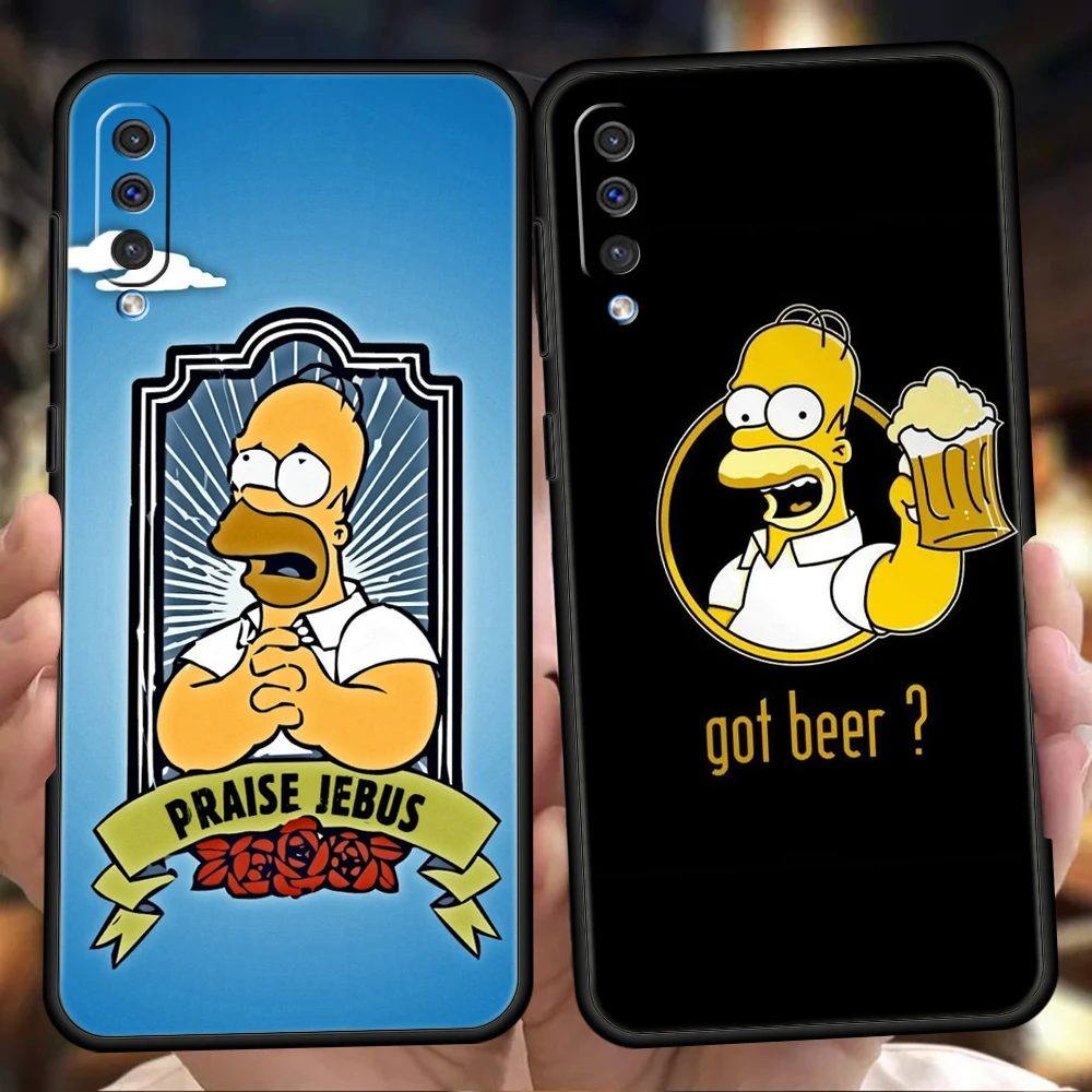 

Homer J.Simpson Phone Case For Samsung Galaxy A53 A73 A33 A23 A13 A12 A22 A02 A50 A70 A20 A10 A20S 5G Black Silicone Cover Coque