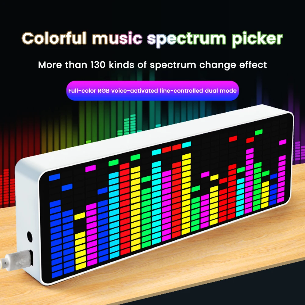 Светодиодный Будильник Rgb Music Light Show Со Звуковой Ритм-дисплеем Индикатор Уровня