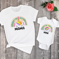 mother daughter unicorn shirt mommy and me tshirt baby shower gift mom daughter floral bodysuit 7 12m fashion baby onesie