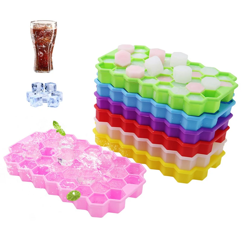 

Reusable Food Grade Ice Maker with Lids for Summer Juice Wine Washable Ice Cube Mold Kitchen Accessories Silicone Ice Cube Maker