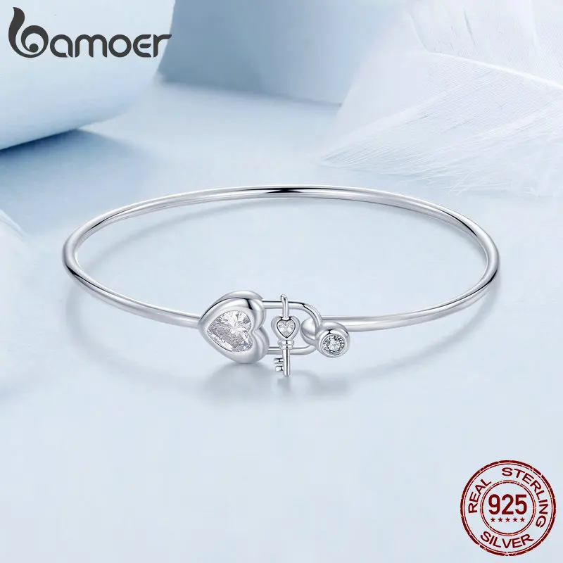 Браслет-цепочка женский из серебра 925 пробы в форме сердца