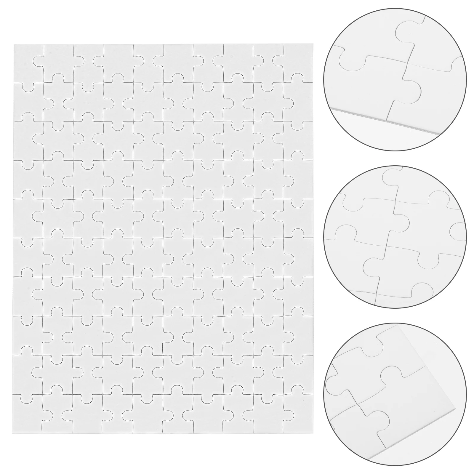 

4 Sheets of Blank Drawing Jigsaw Puzzle Graffiti Blank Puzzle Pieces for DIY Graffiti