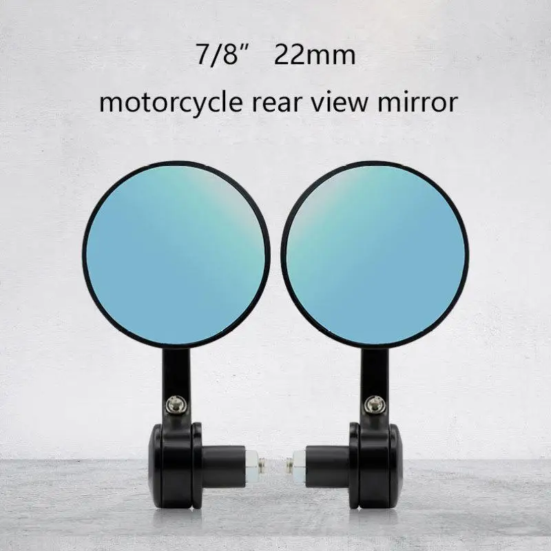

1 Pair Motorcycle Handlebar Bar End Mirrors 7/8 22mm All-aluminum Round Handle Rearview Mirror Modified Parts