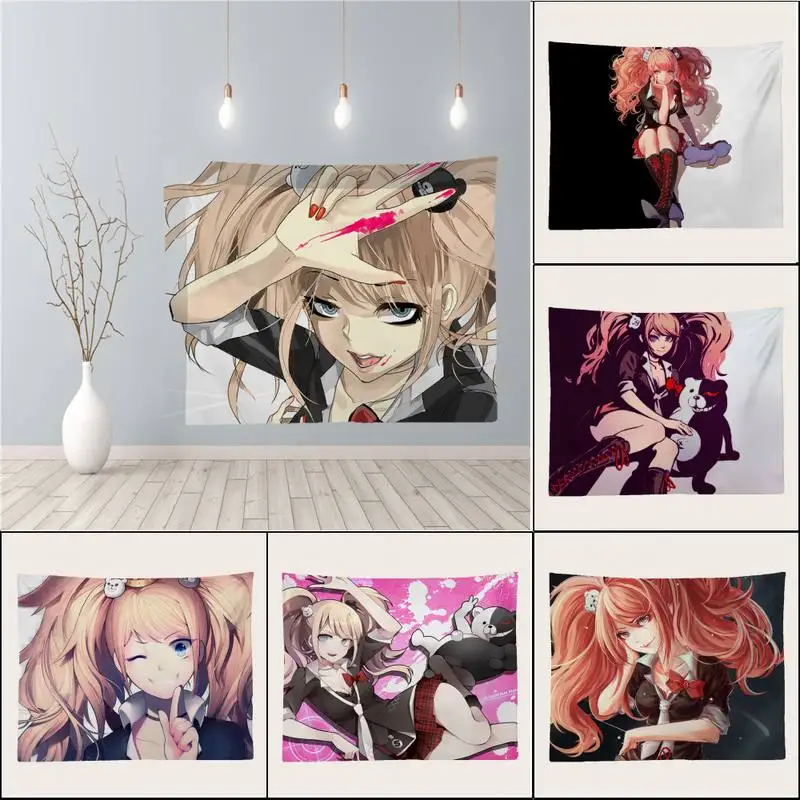

Искусственный гобелен DanganRonpa с художественной печатью, дешевые настенные богемные гобелены в стиле хиппи