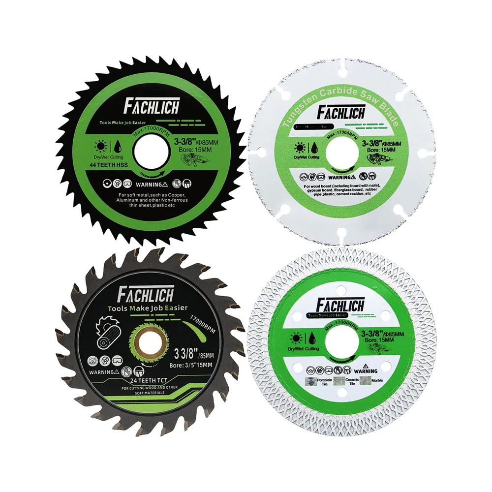 

Набор из 4 алмазных режущих дисков FACHLICH 85 мм