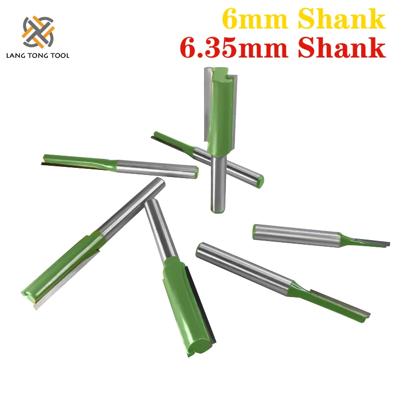 7Pcs 6mm/6.35mm Shank Single Double Flute Straight Bit Milling Cutter for Wood Tungsten Carbide Router Woodwork Tool LT013 - купить по