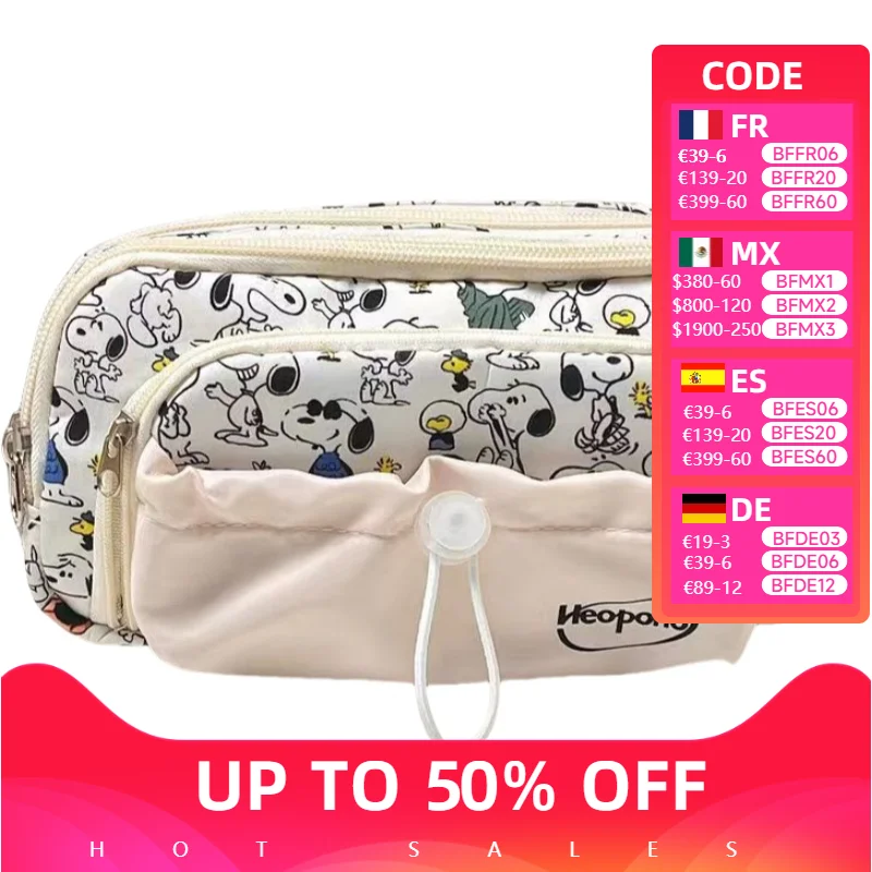 Аниме Snoopy пенал Kawaii большой емкости студенческие канцелярские принадлежности