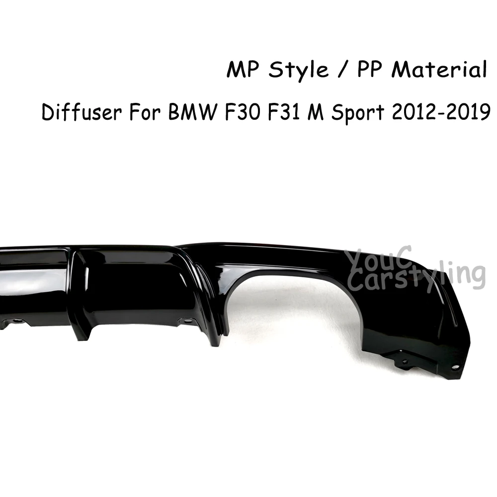 Диффузор заднего бампера MP Style из карбонапластика ABS для BMW 3 серии F30 2012-2019 320i 328i 330i 335i Sports M Package (art.: 3920db0bbde03) - 3920db0bbde03