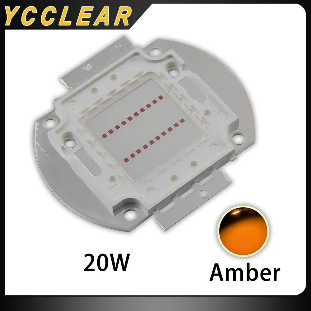 

Светодиодный светильник высокой мощности Epistar Chip SMD 20 Вт Янтарный 20-24 в 600 мА для самостоятельной сборки, атмосферная лампа, прожектор, аварий...