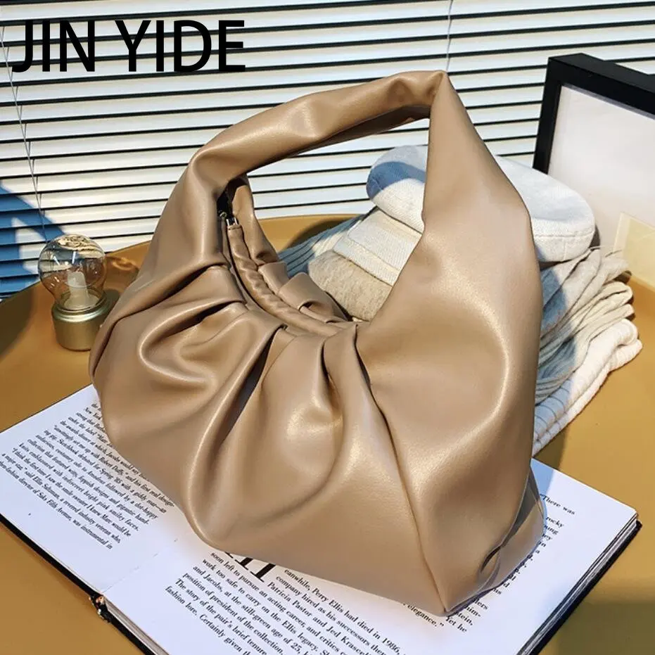 Elegant Pleated Women's Handbag Designer Fluffy Leather Women's Shoulder Bag Vintage Armpit Bags for Women 2023 Brands Purses