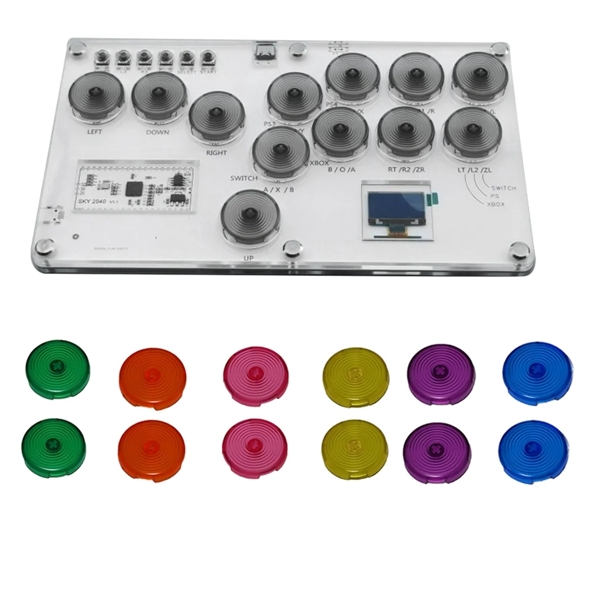 Игровая клавиатура RP2040 Fighting Hitbox + 12 кейкапов для PS4 джойстик Raspberry Pi Street Fighter 6 Tekken